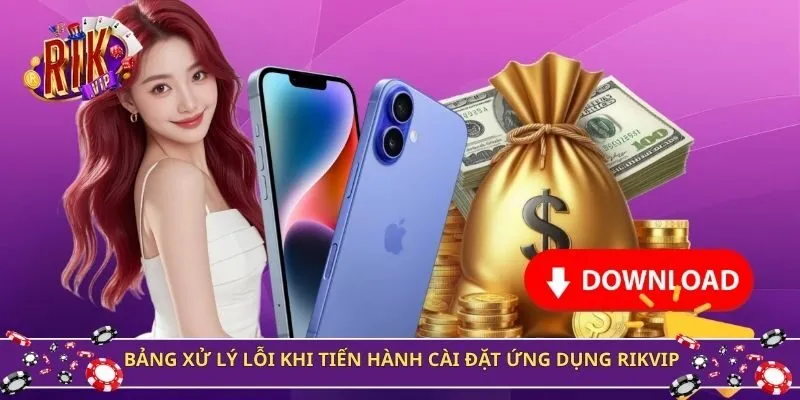 Bảng xử lý lỗi khi tiến hành cài đặt ứng dụng Rikvip