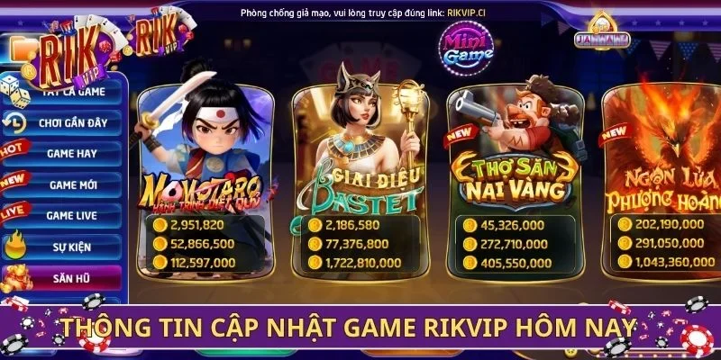 Thông tin về cập nhật game Rikvip hôm nay